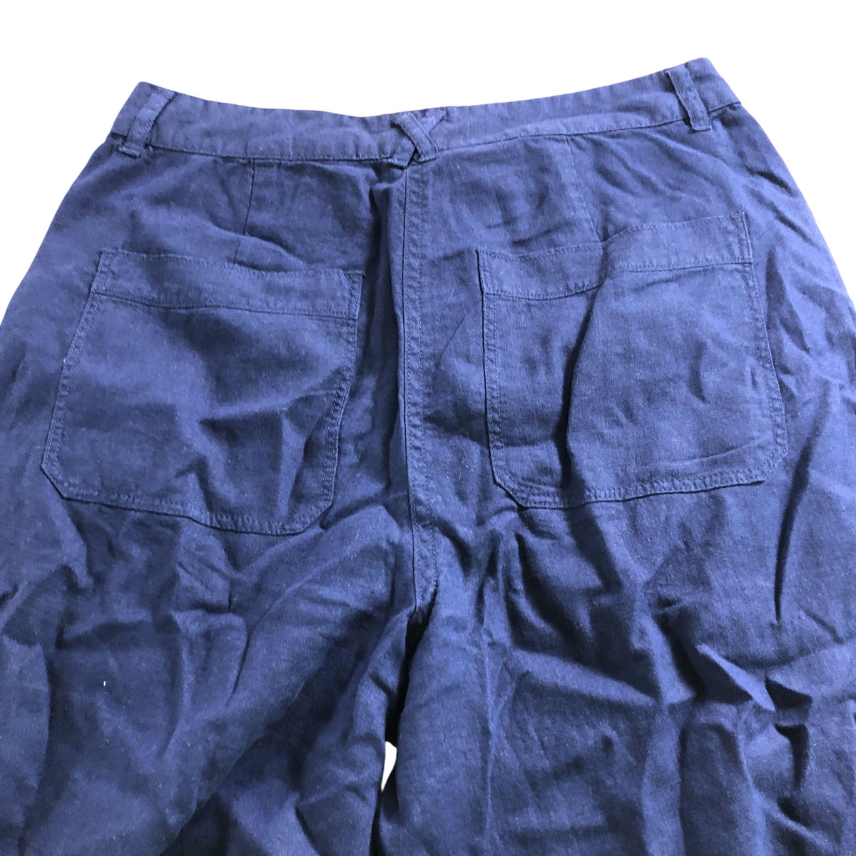 Harper Linen Blend Culotte UK8 Women's Dark Blue Wide Leg Trousers