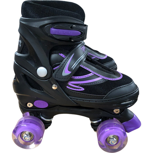 Sports Adjustable Inline Roller Skates Size UK 1-4 Black Purple Safety Features