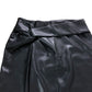 River Island Black Faux Leather Midi Skirt UK18 Women's Wrap
