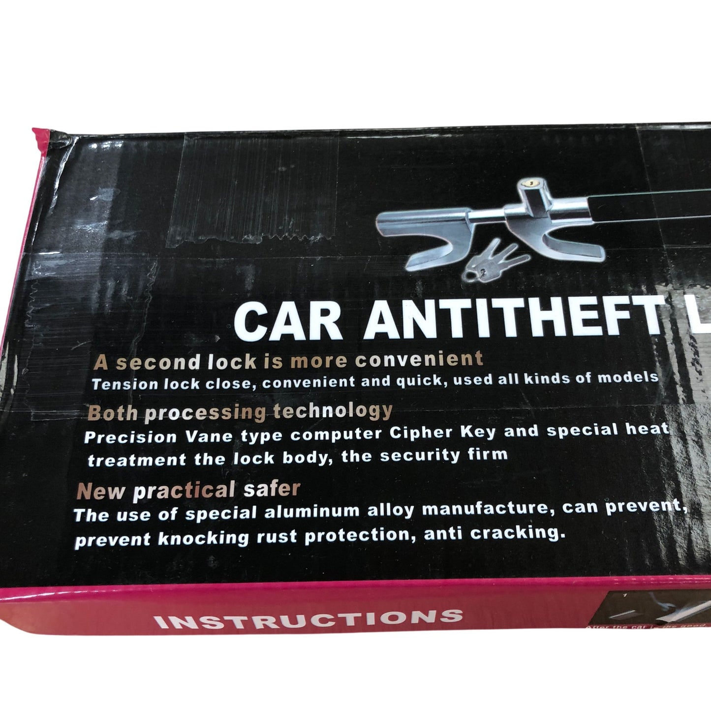 BURNTOP Car Antitheft Lock Model 381 Steering Wheel Security Device New