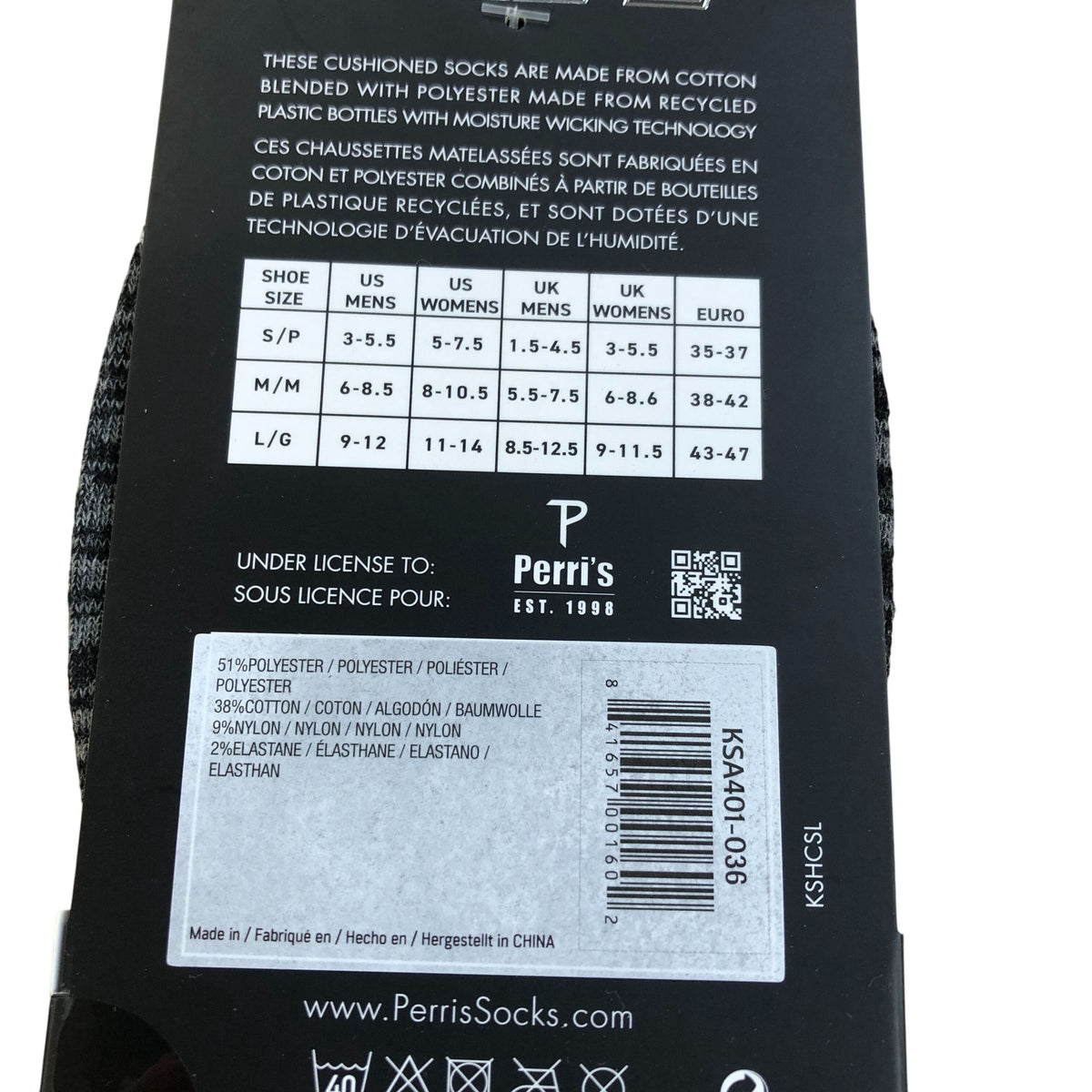 KISS Crew Socks L/G Men's 9-12 Women's 11-14 Black Cushioning Design