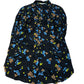 Long Sleeve Shirt Women's Size UK6 Floral Print Black Viscose Top