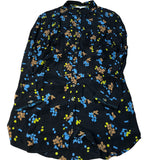 Long Sleeve Shirt Women's Size UK6 Floral Print Black Viscose Top