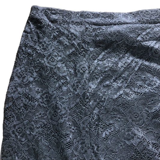 River Island Flared Lace Skirt UK14 Women's Black