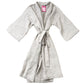 The White Company Waffle Robe Size 12 Women's Organic Cotton Grey Short Sleeves