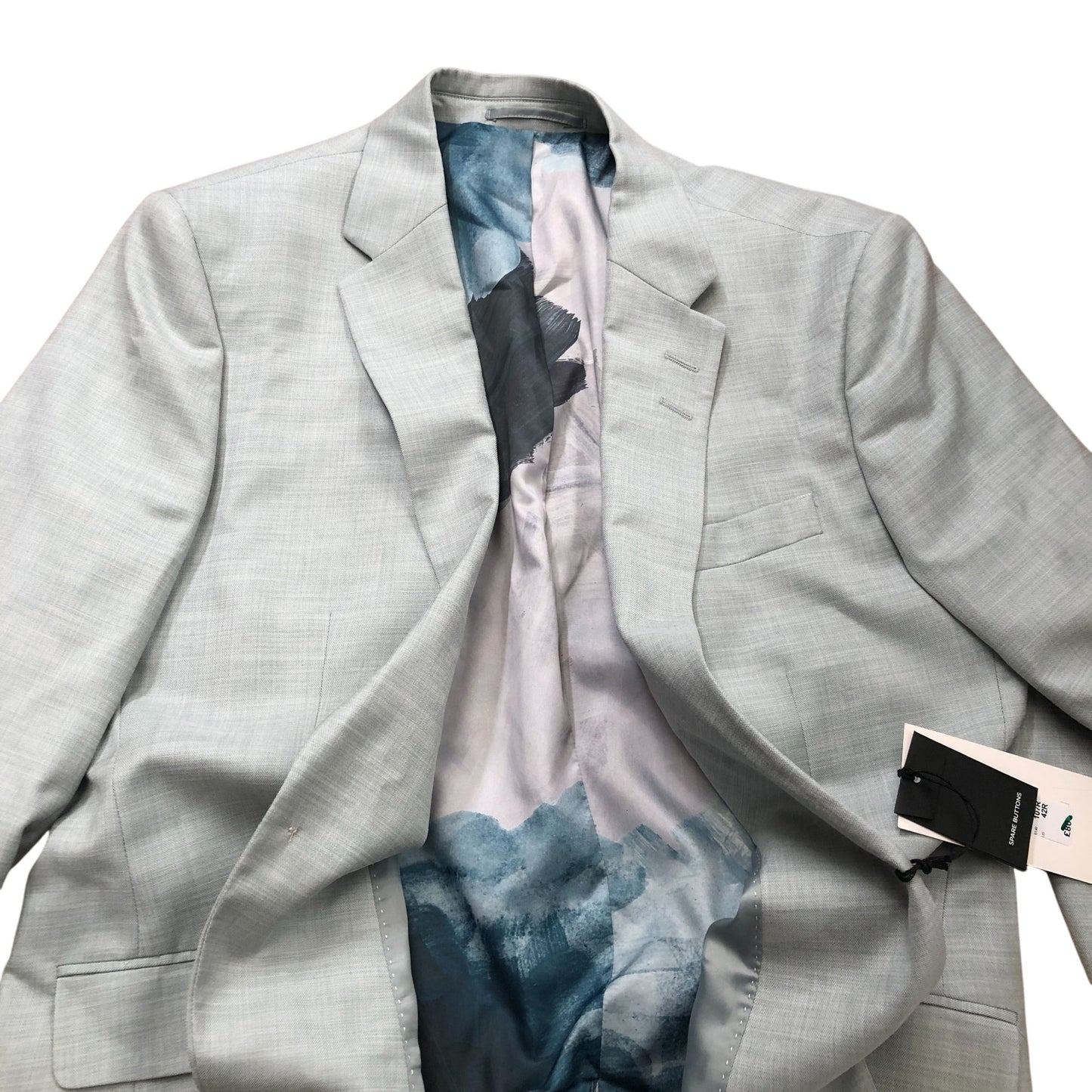 River Island Skinny Fit Suit Jacket 38R Pale Green Men's Tailored Blazer
