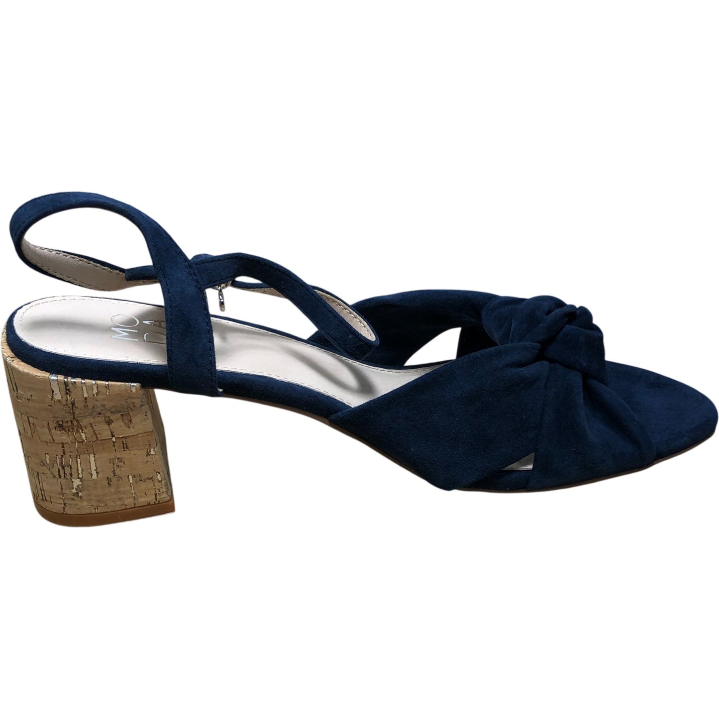 Moda In Pelle Mokara Navy Suede Heeled Sandals UK6 Women's Knot Front Block Heel