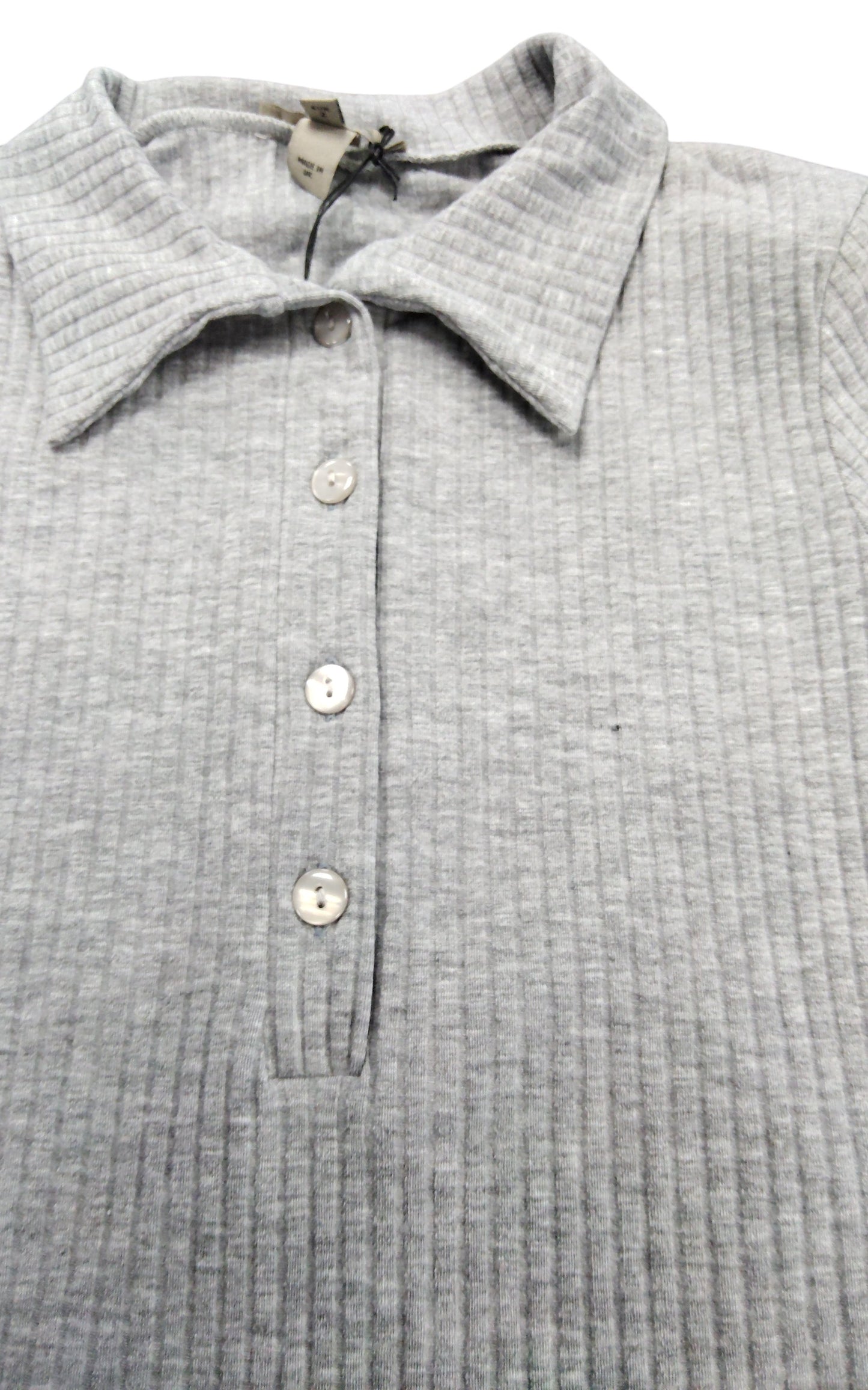 River Island Grey Ribbed Polo Dress UK Size 8 Women's Short Sleeve Casual