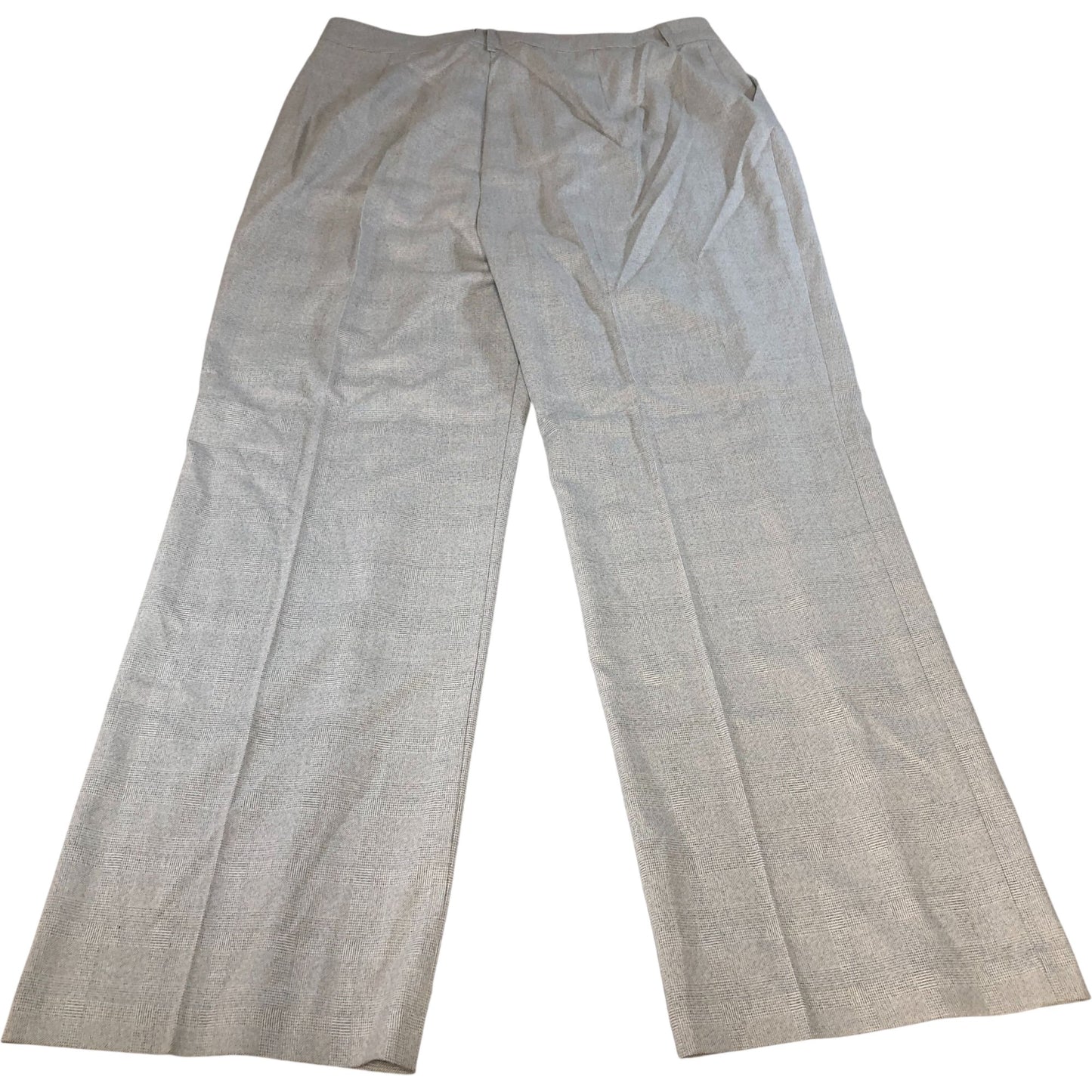 Grey Check Wide Leg Trousers Women's Smart Casual Wear Stretch Fabric UK18