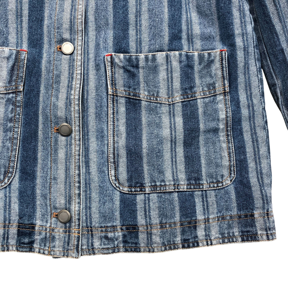 Blue Striped Denim Chore Jacket