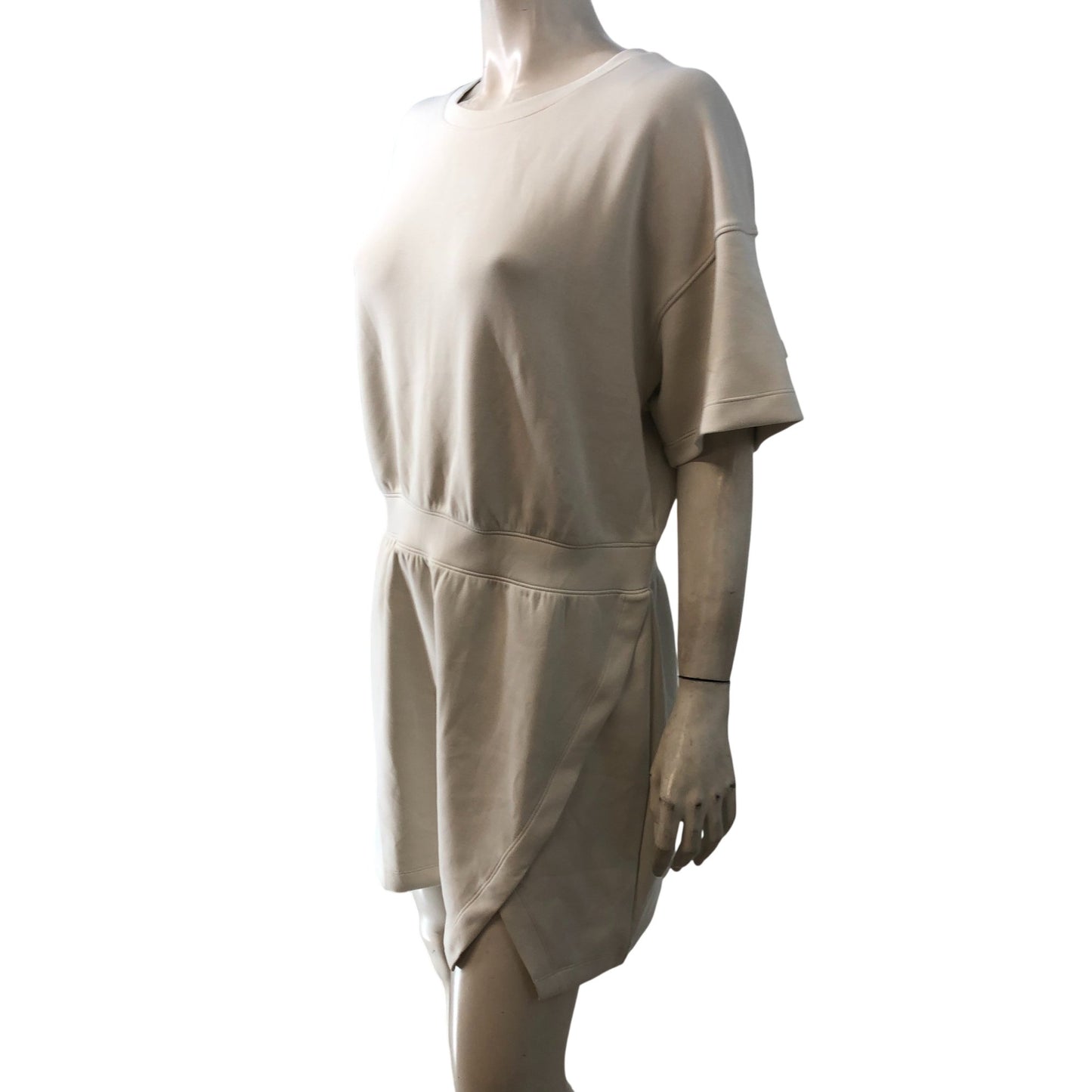 VSX Women's Large Short Sleeve Casual Dress Cream