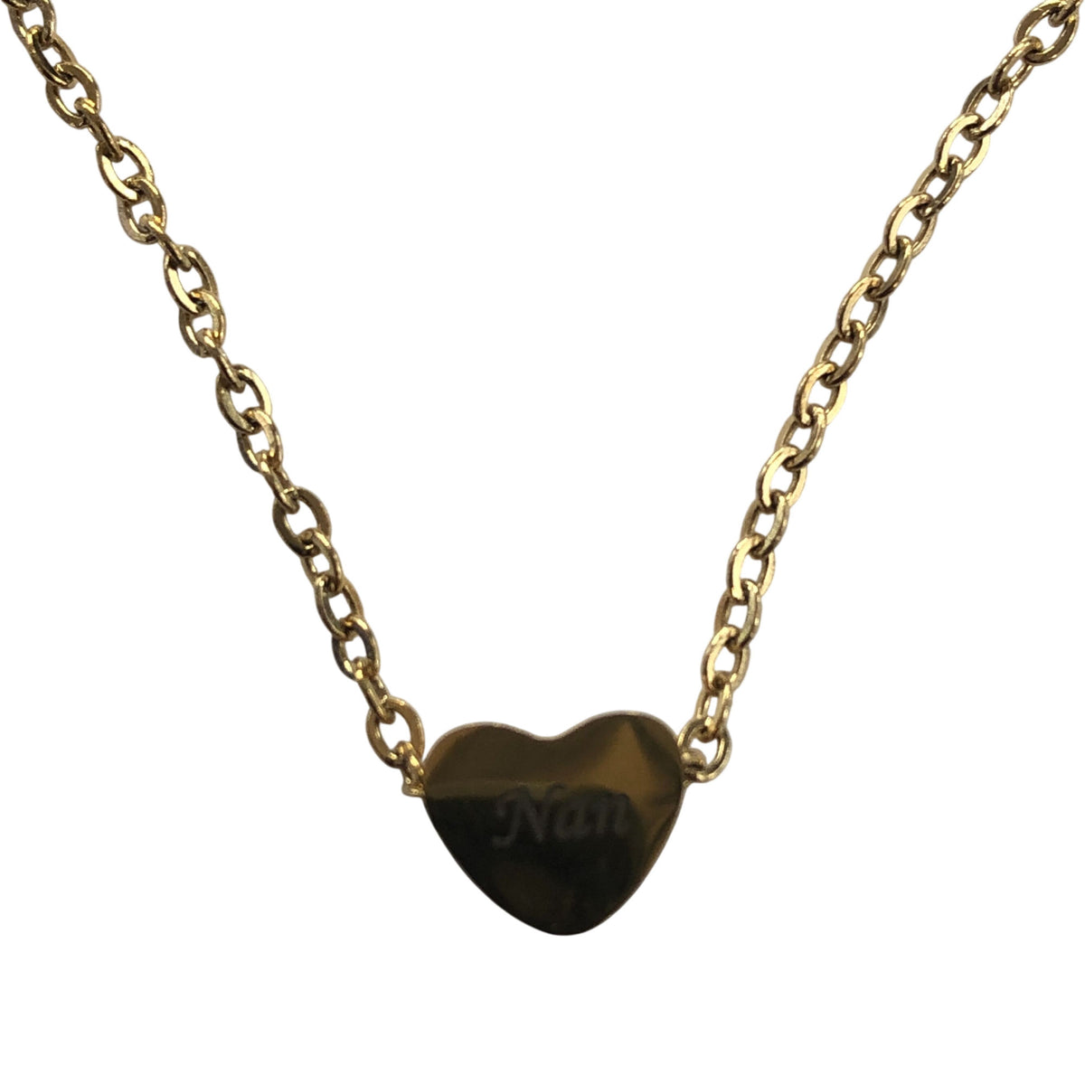Nan Heart Pendant Necklace 18 Inch Gold Chain Jewellery for Women