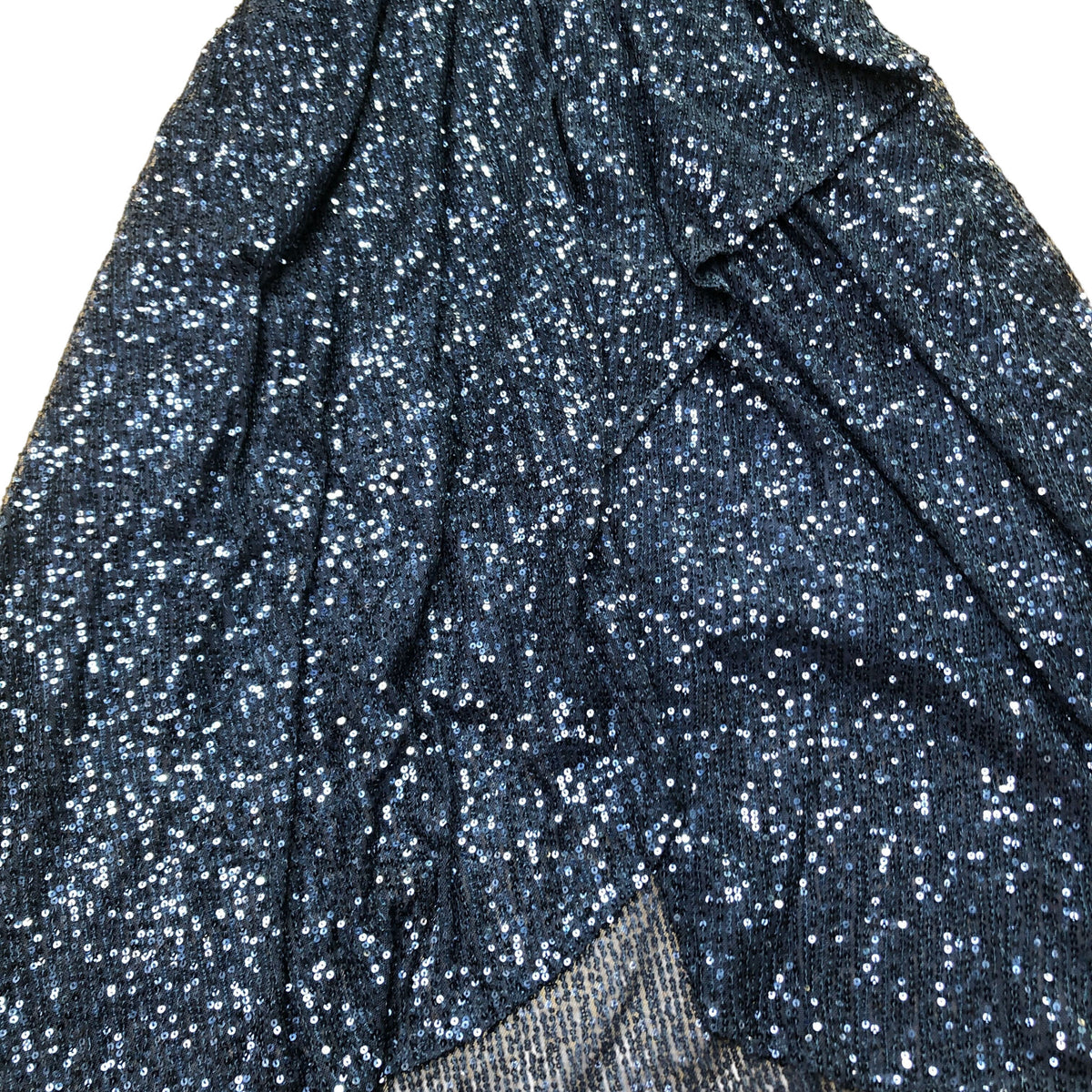 Party Dress UK26 Women's Long Sleeve Wrap Sequin Navy Evening Gown