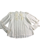 River Island Women's Elegant White Blouse UK 6 Embroidered Floral Detail Top