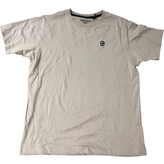 Original Crosshatch XL Men's T-Shirt Beige Short Sleeve Cotton