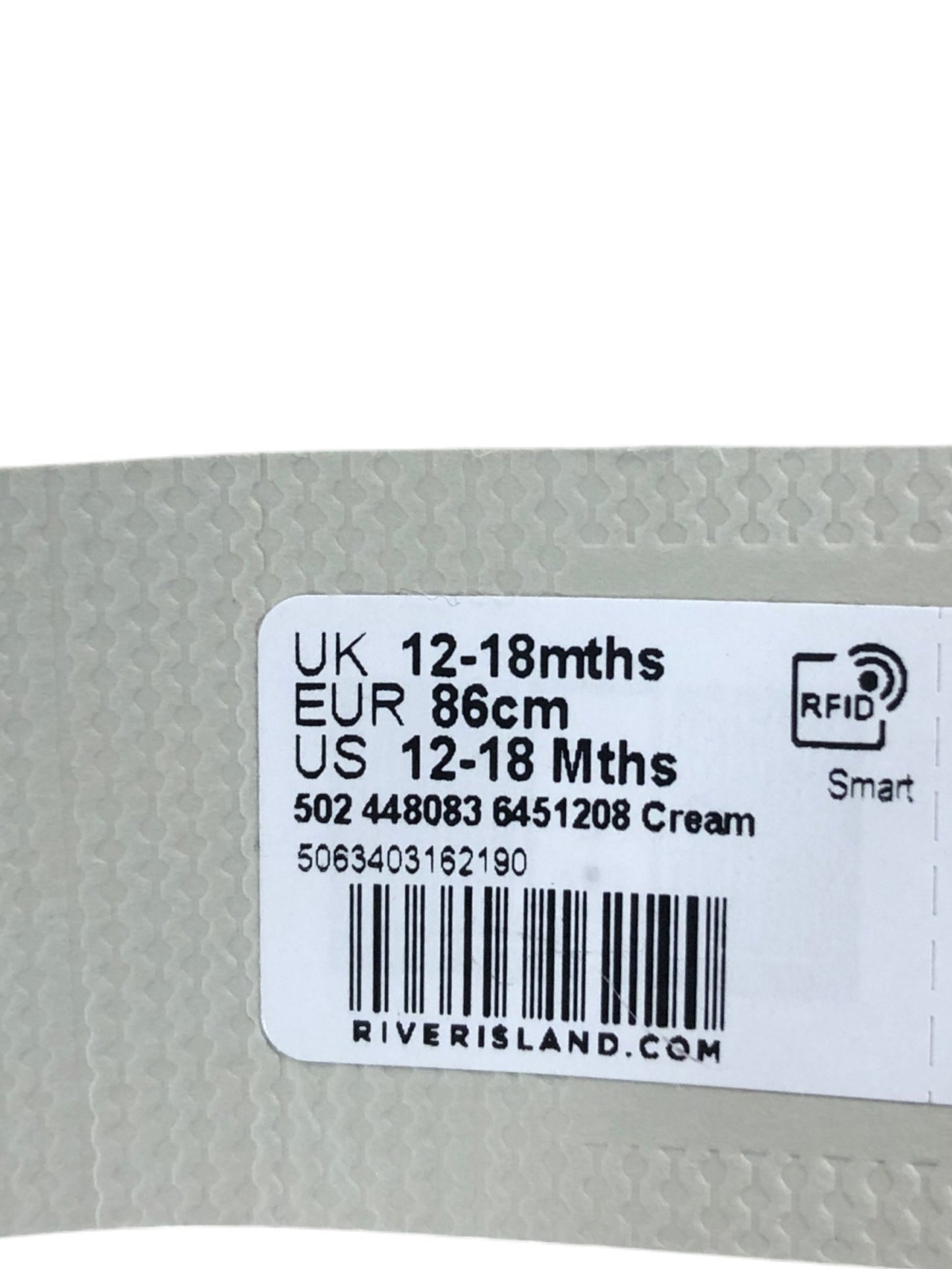 RIVER ISLAND Girls Cream Patterned Sweater Size 12-18 Months Soft Knit