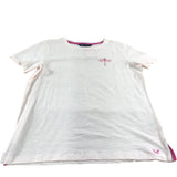 Crew Clothing Company Women's Pink Striped T-Shirt Size 12 Cotton Short Sleeve