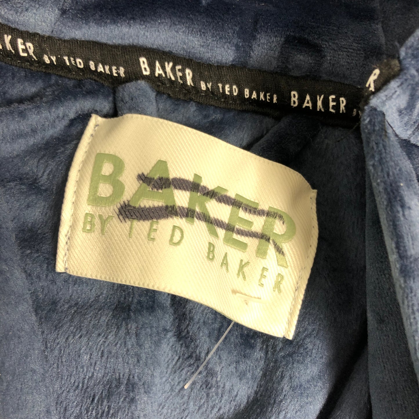 Baker By Ted Baker Kids Hooded Robe Age 3 4 Years Navy Velour Soft Fabric