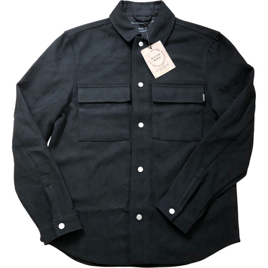 River Island Casual Shirt XS Men's Black Snap Button Pockets Stylish Design