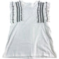 RIVER ISLAND Girls Top UK9-10 Years White Ruffle Sleeve Embroidered Design