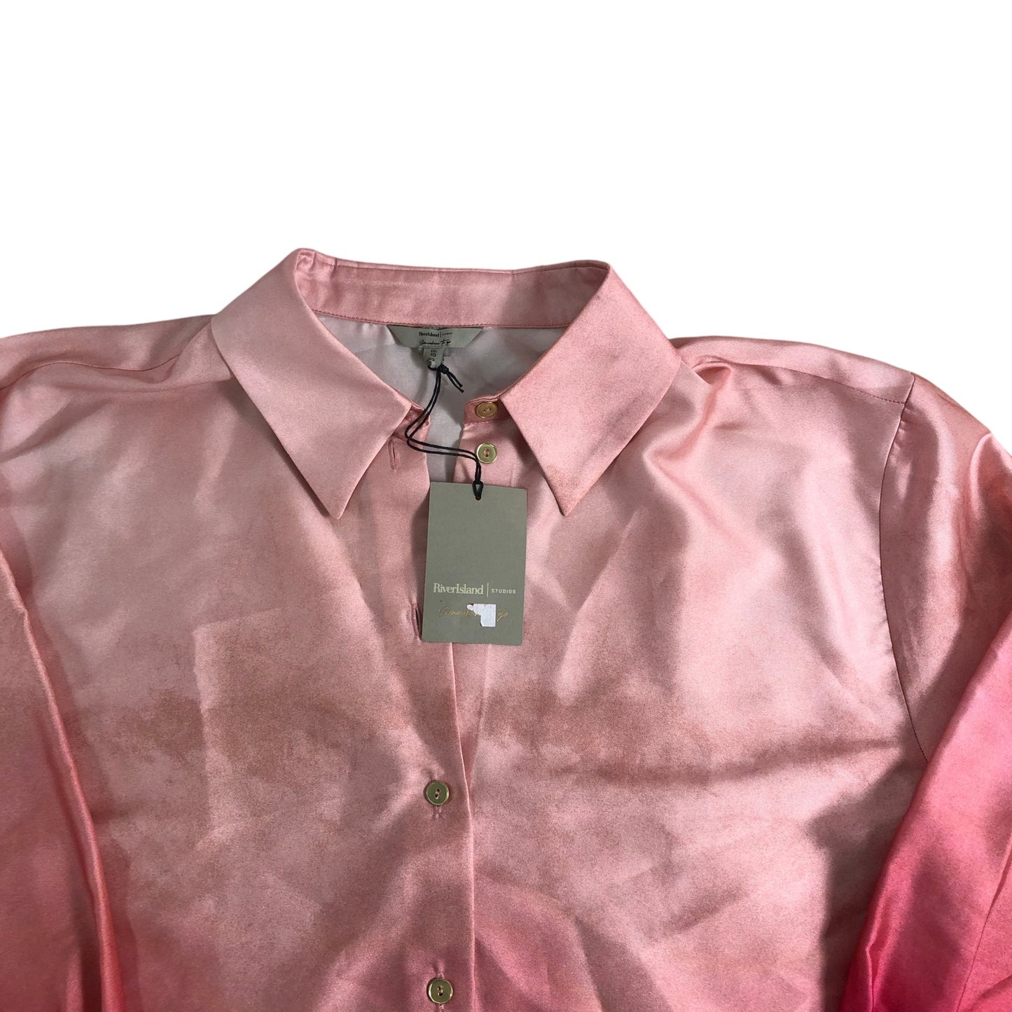 Rivers Island Women's Pink Gradient Button Down Shirt UK10