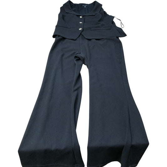 River Island Black Jumpsuit Women's Flared Trousers With Blazer Top Size XL