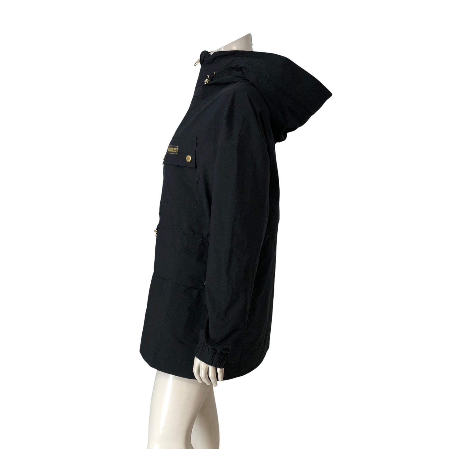Barbour International Waterproof Jacket UK12 Women's Black Lightweight Coat