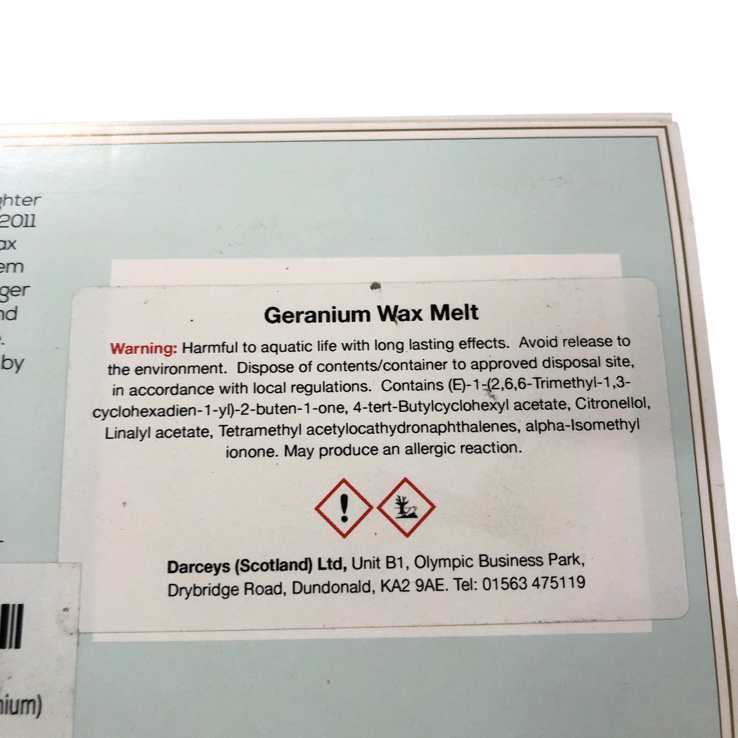 Darceys Geranium Luxury 8 Wax Melts Made In Scotland 100 Grams Home Fragrance