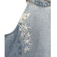 River Island Denim Tank Top 12YRS Women's Floral Embroidery Light Blue
