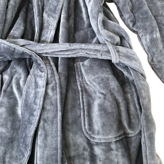 The White Company Women's Medium Sleepwear Bathrobe Size 10 Grey Hooded Soft