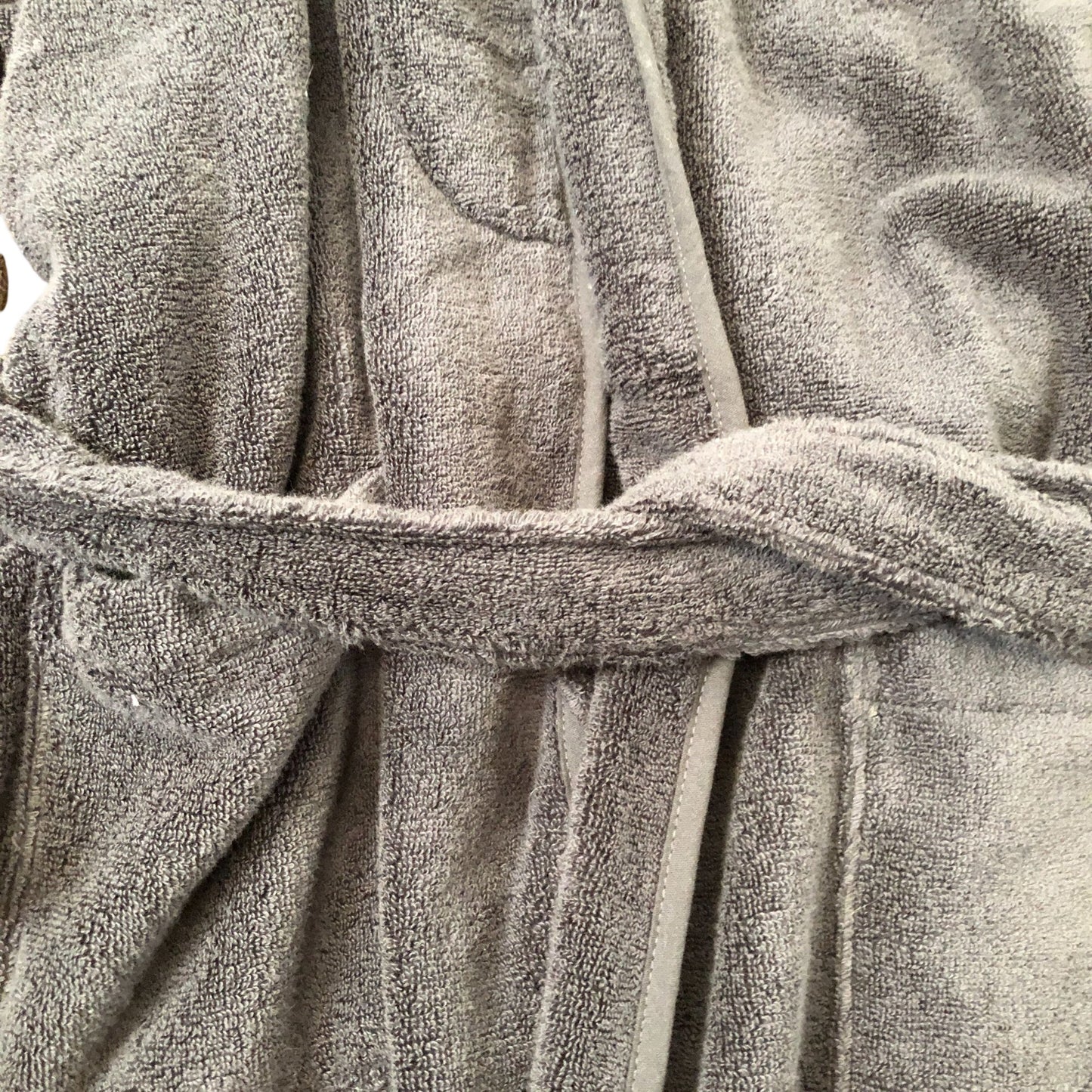 The White Company Organic Cotton Hooded Robe Charcoal Grey Soft XL