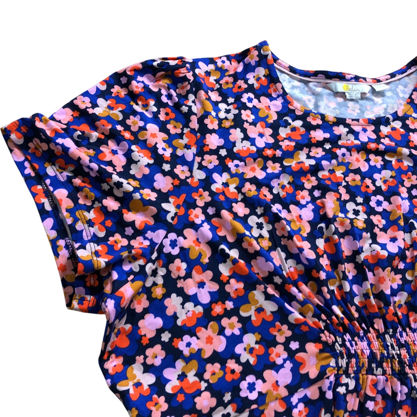 Blue Floral Leaf Dress - Size 20
