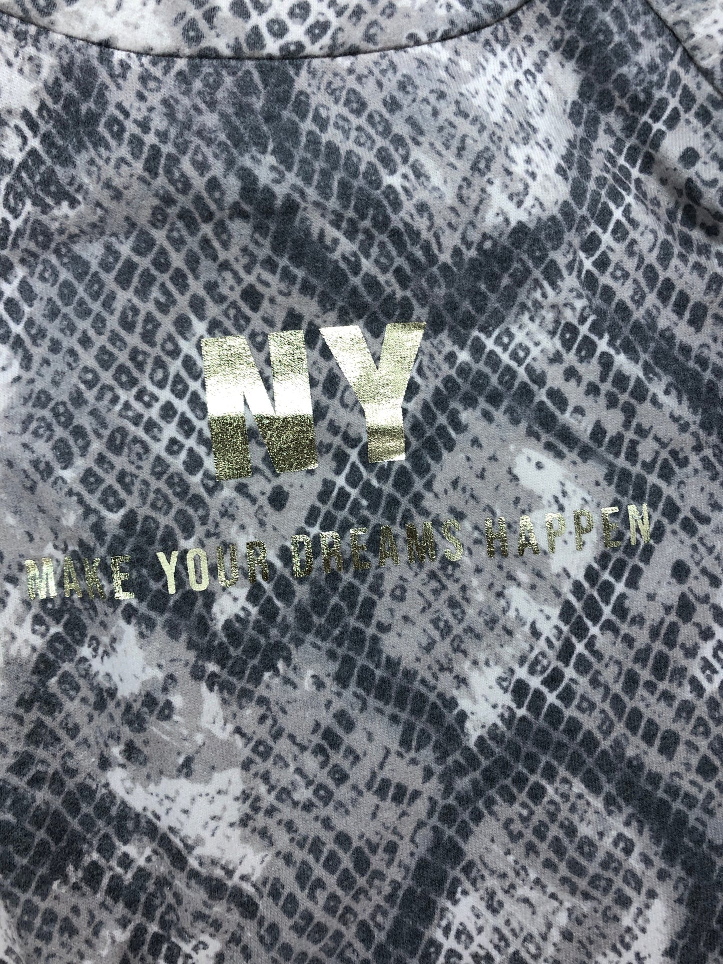 River Island Girls Snake Print Sweatshirt 11-12YRS Grey Long Sleeve Casual Top