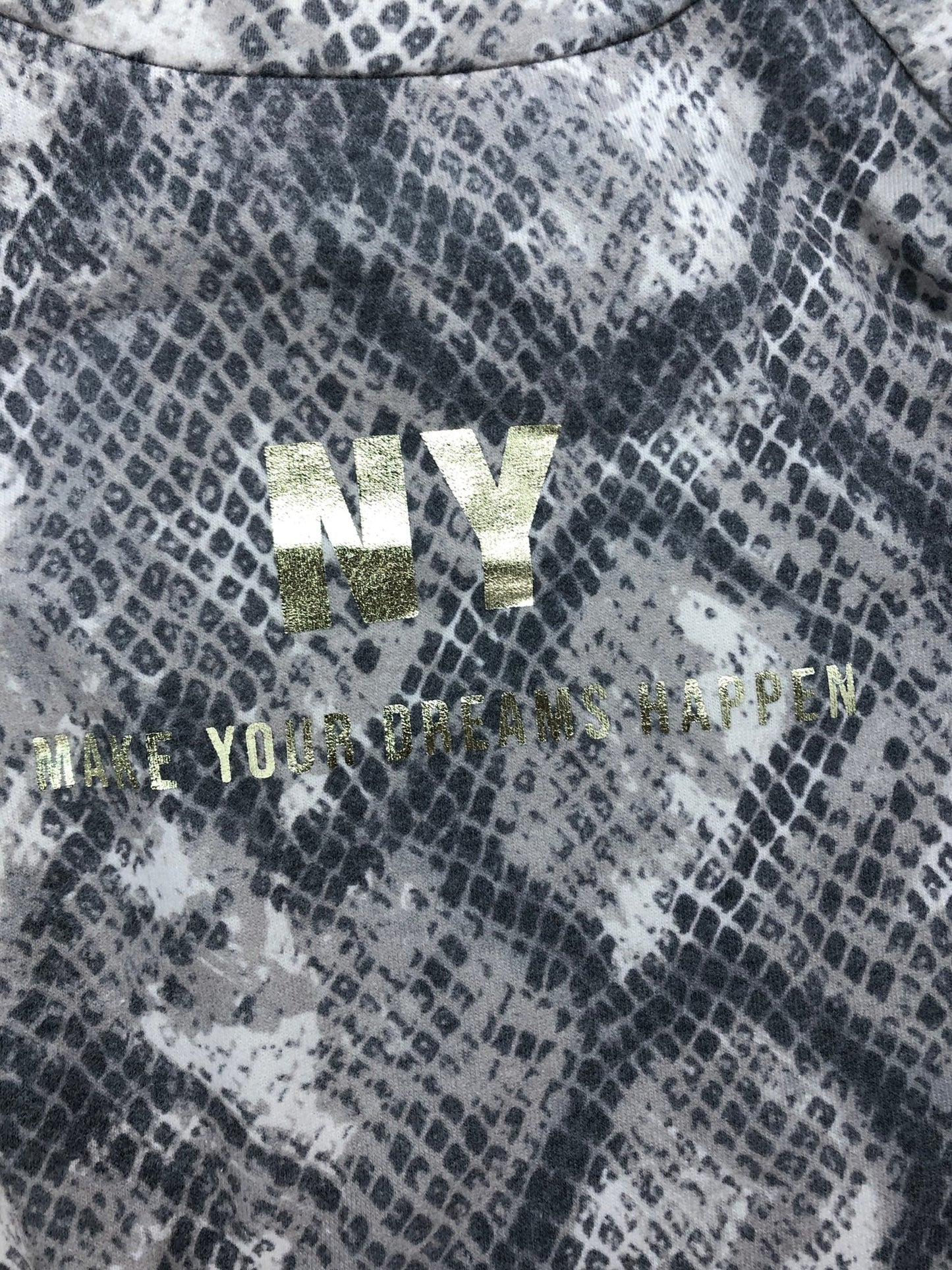 River Island Girls Snake Print Sweatshirt 11-12YRS Grey Long Sleeve Casual Top