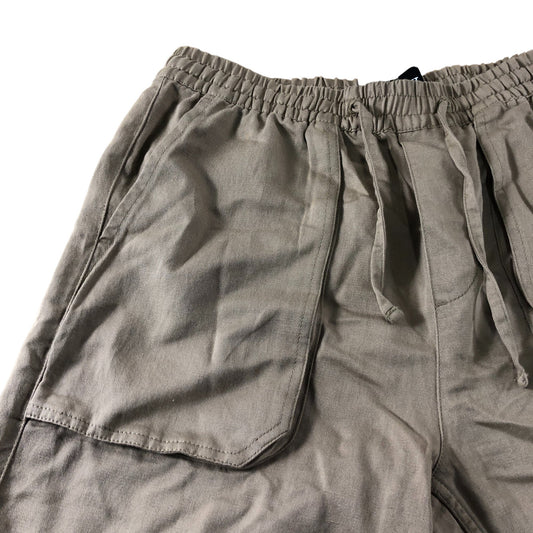 Branded Beige Linen Shorts - Size Medium