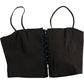 River Island Brown Cropped Bustier Top UK S Women's