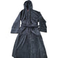 The White Company Organic Cotton Hooded Robe Charcoal Grey Soft XL