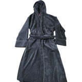 The White Company Organic Cotton Hooded Robe Charcoal Grey Soft XL