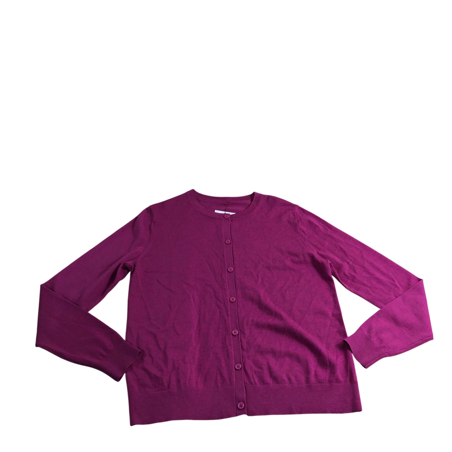 Women's Magenta Cardigan Size 12 Soft Knit Button Front Jumper