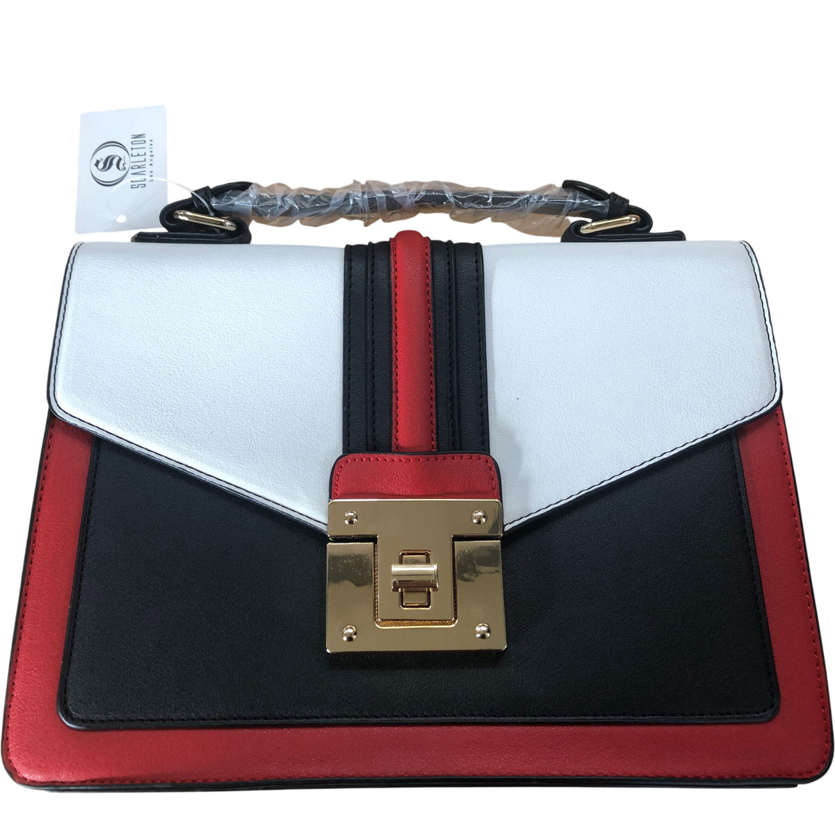 Scarleton Handbag With Scarf Detail Women's Stylish Colour Block Design