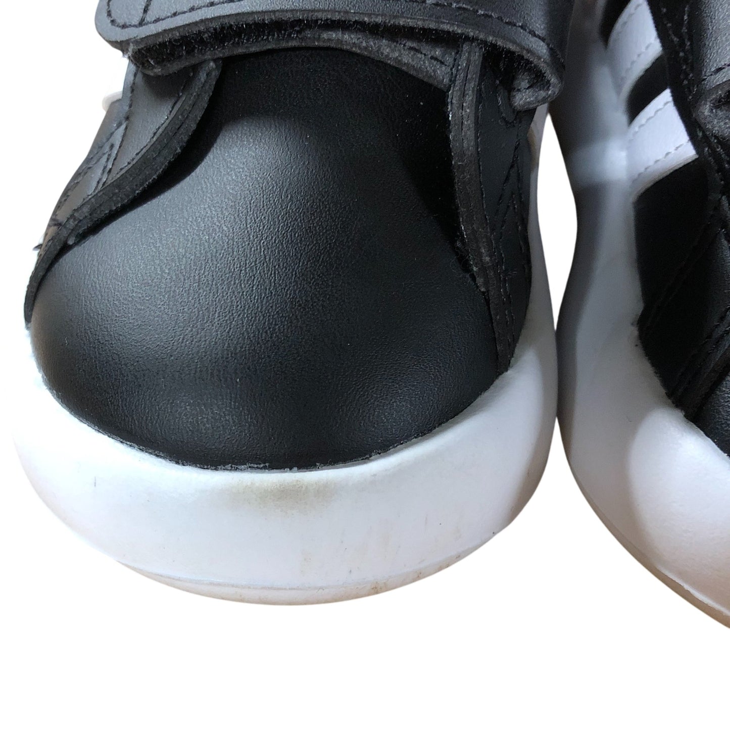 Adidas Baby Sneakers UK5K Toddler Black White Easy Fastening Casual Shoes
