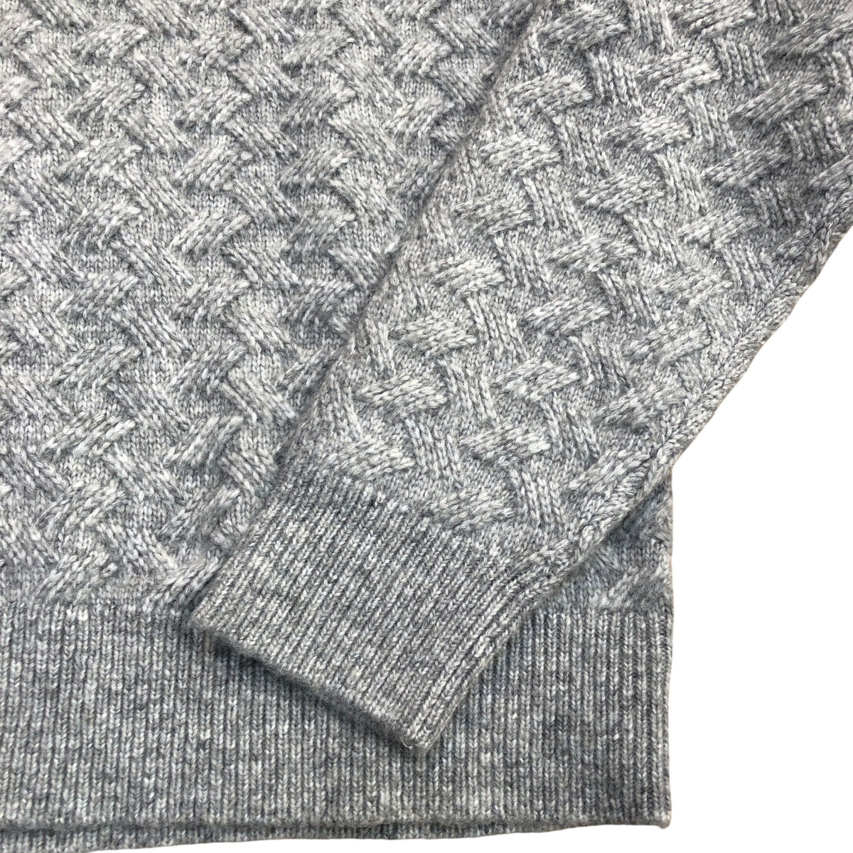 River Island Slim Fit Wool Blend Jumper Grey Textured Knit Sweater Size L