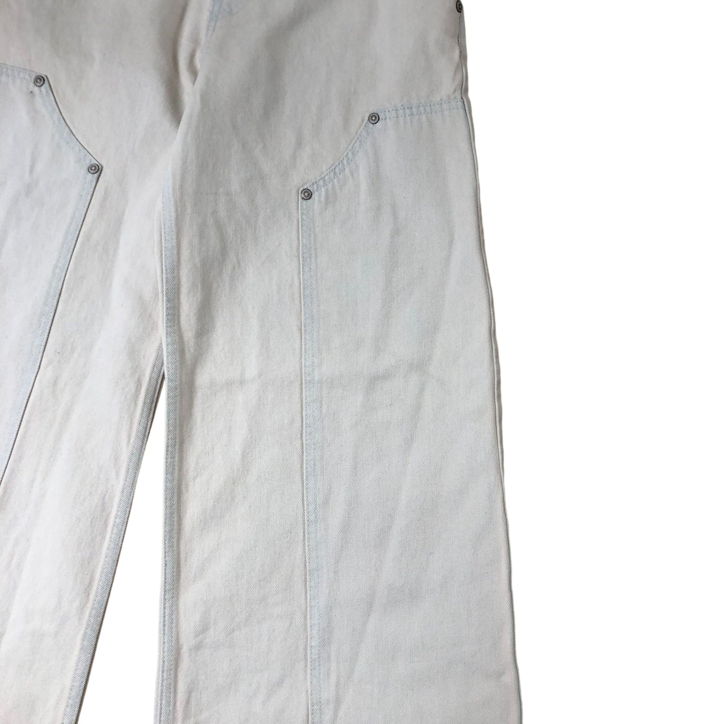 Zara Wide Leg Jeans UK 8 Tall Women's High Waisted Cotton Pale Blue