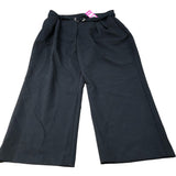 River Island Women's Wide Leg Trousers UK22 Black with Belt Classic Style