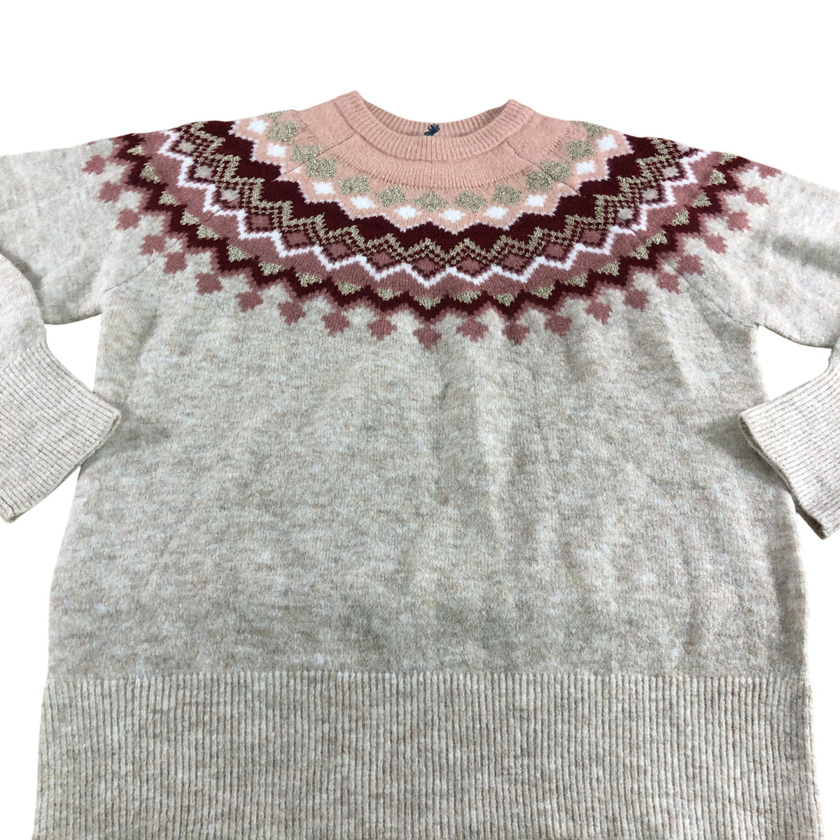 Sweater UK12 Women's Colourful Patterned Knit Jumper Long Sleeves