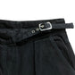 Wide Leg Trousers UK10 Women's High Waist Cotton Black