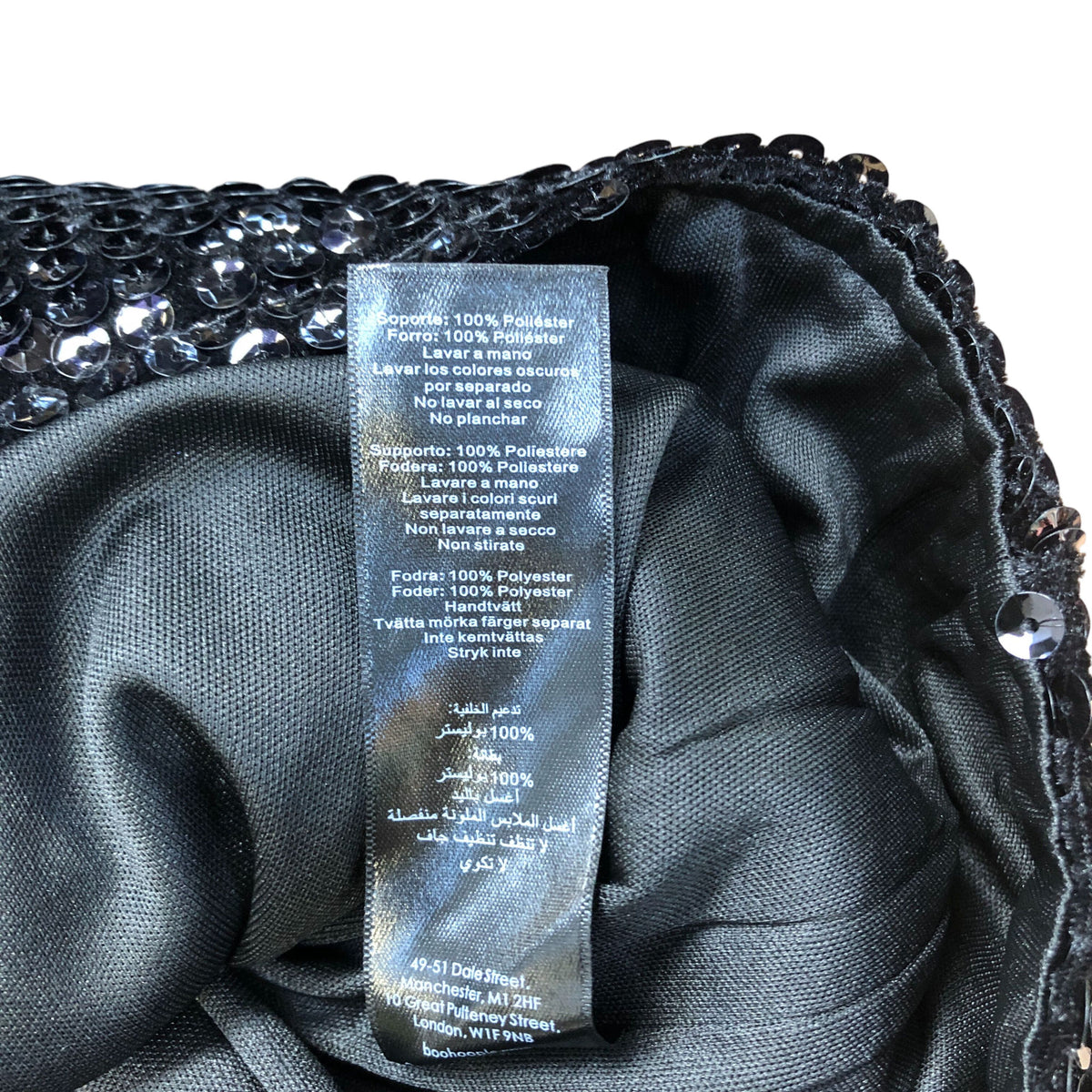 Black Sequinned Dress UK Size 18 Women's Evening Wear With Belt