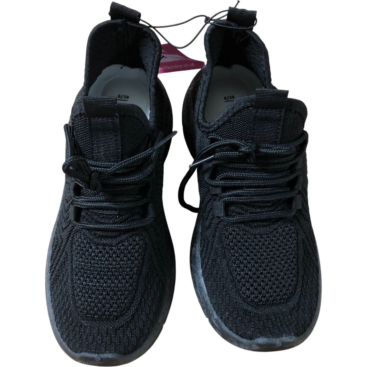 Black Knit Trainers Women's Sporty Lightweight Casual Footwear UK6