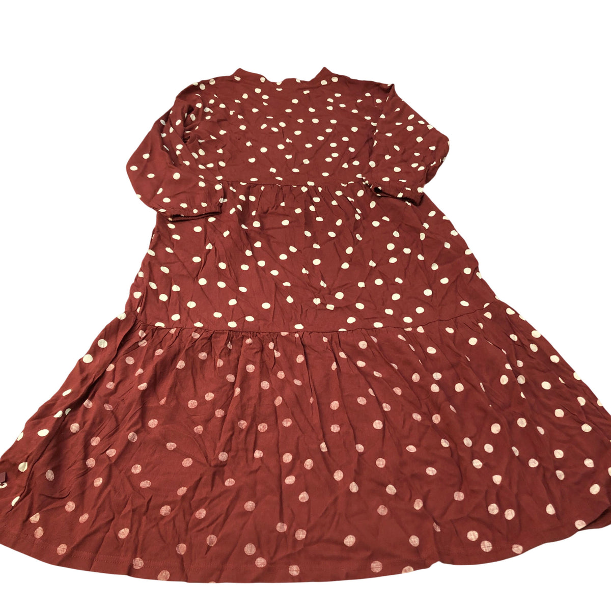 Weird Fish Conker Dress Women's V Neck Polka Dot Midi Dress Size 12