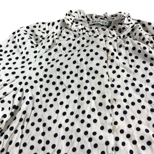 Baukjen Cela Printed Blouse UK12 Women's Cream Polka Dot